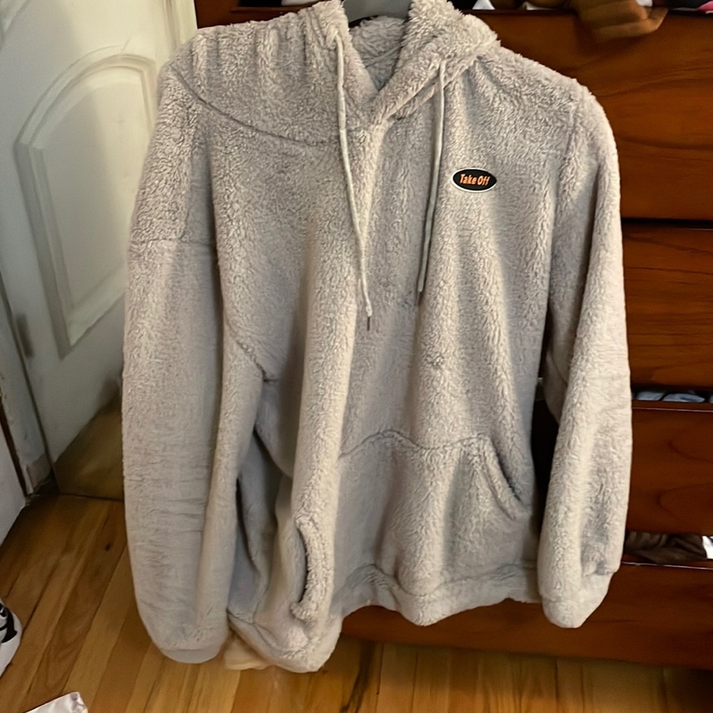 Furry gray hoodie